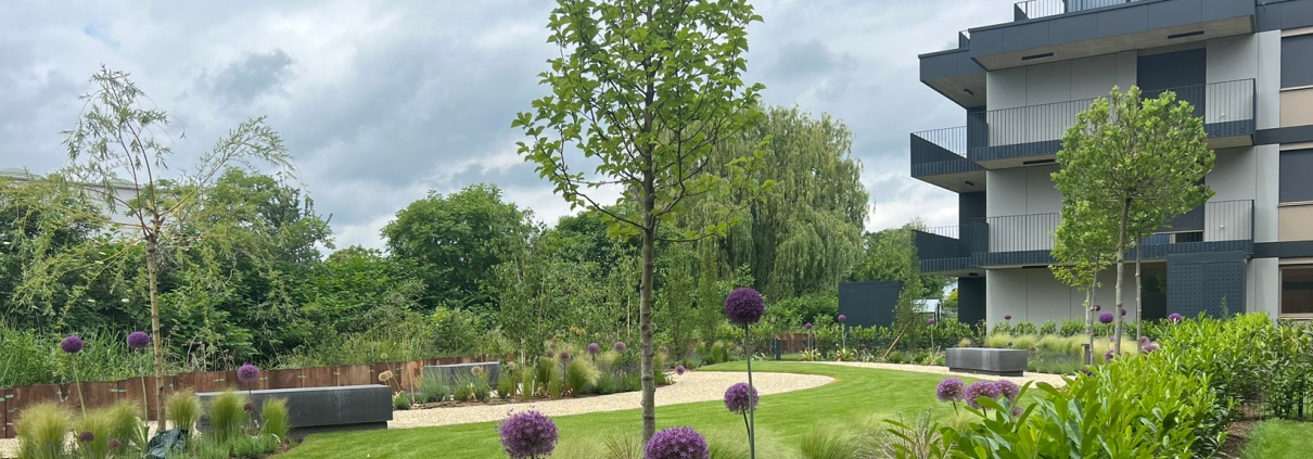 Gartenanlage nähe Wien in Achau - modernes Design